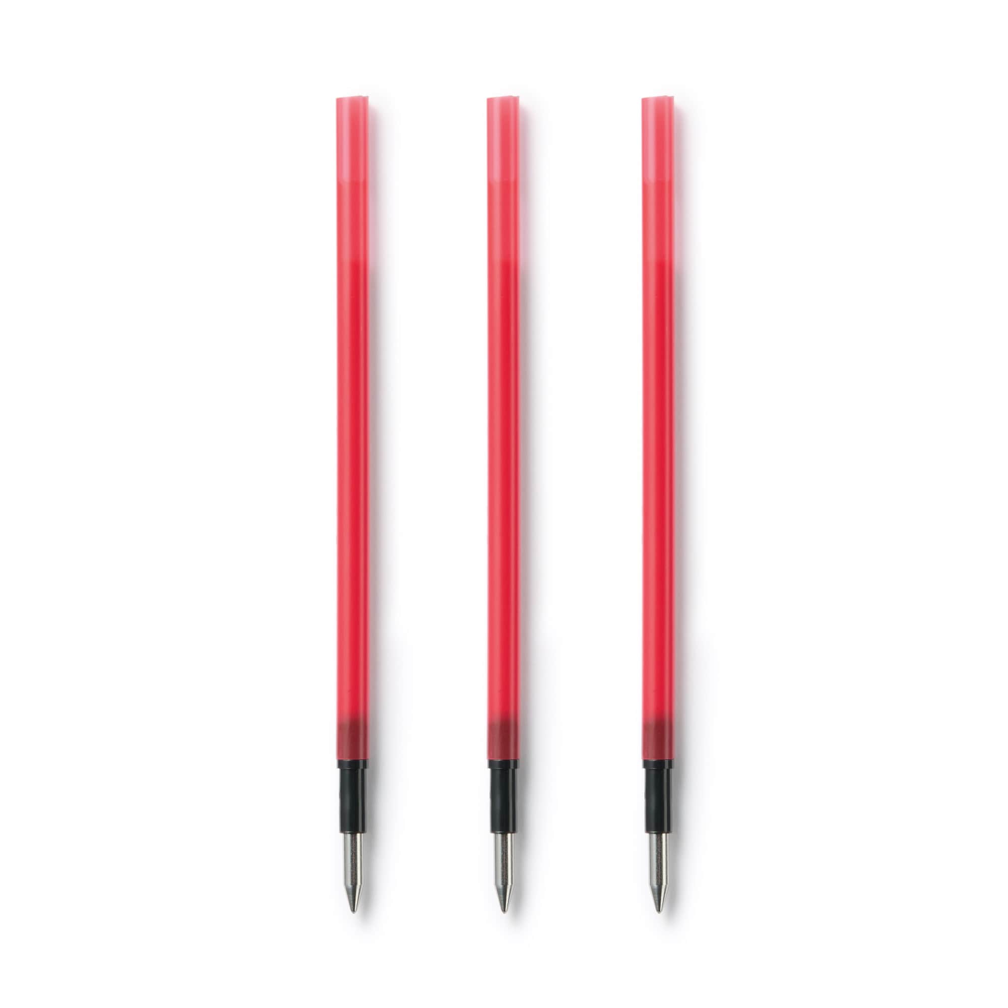 무인양품 리필심 문질러 지울 수 있는 볼펜 노크식용 레드 3개입 0.5mm