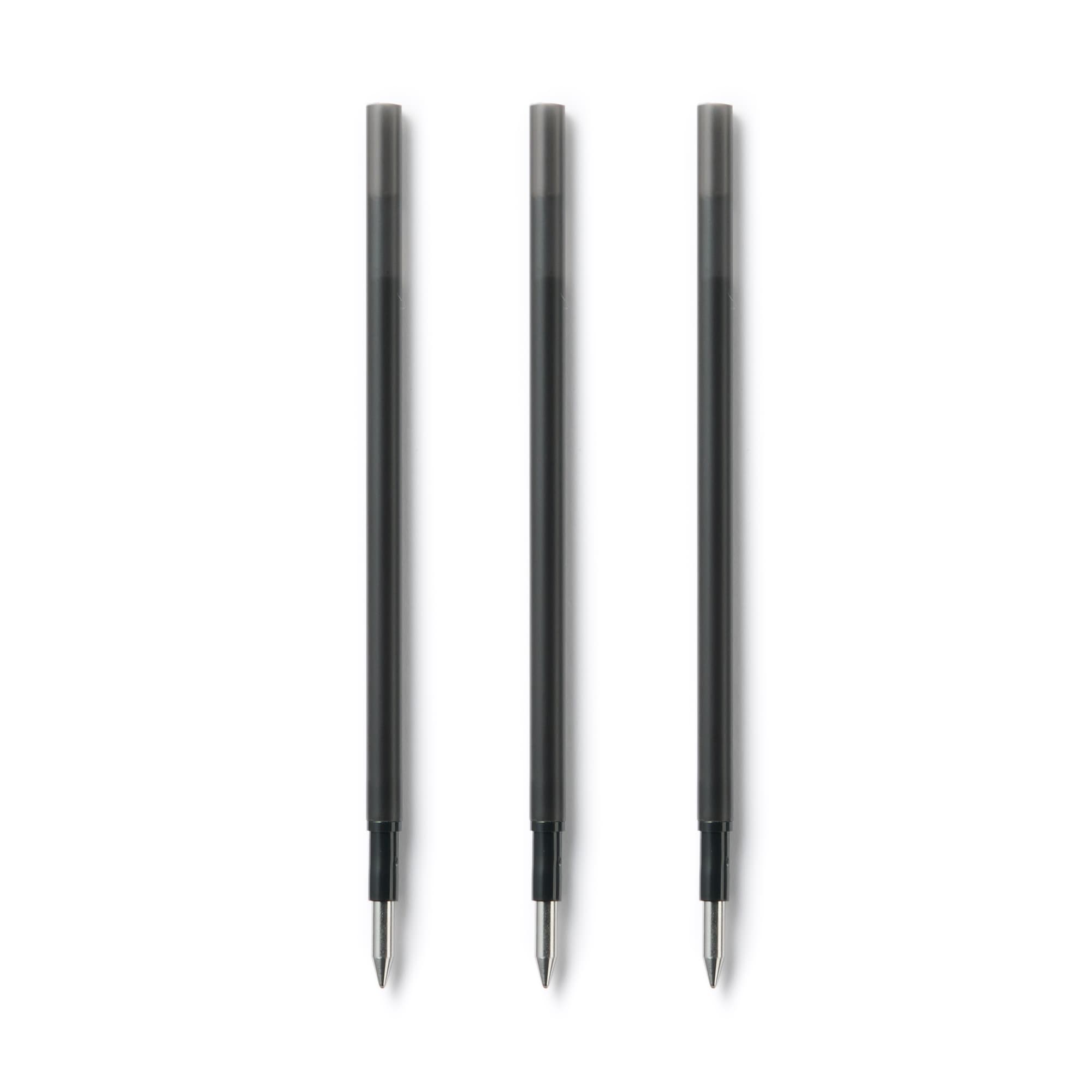 무인양품 리필심 문질러 지울 수 있는 볼펜 노크식용 블랙 3개입 0.5mm