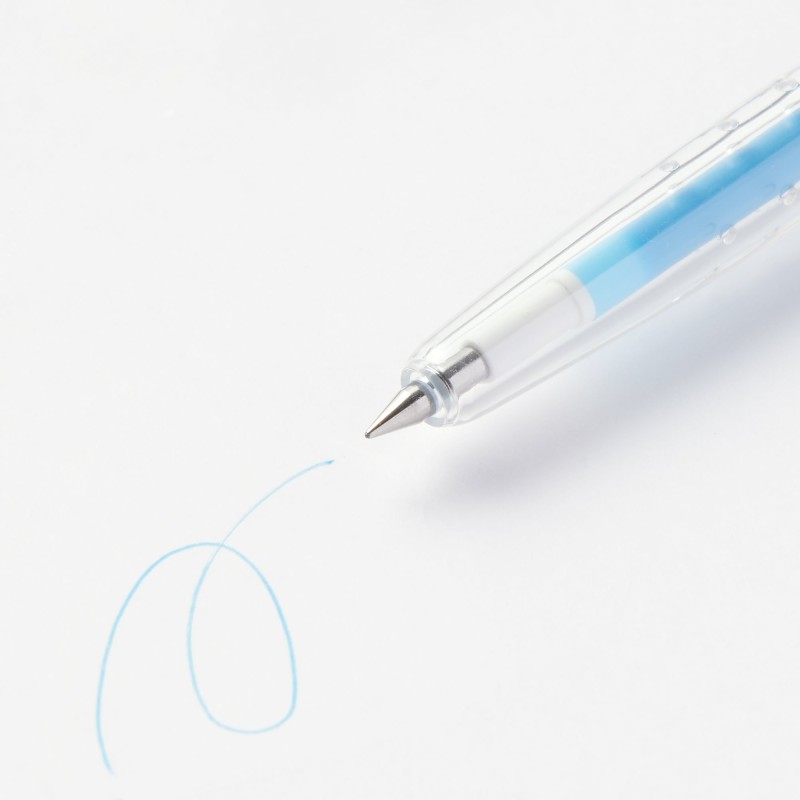 무인양품 문질러 지우는 슬림 볼펜 노크식 라이트 블루 0.38mm