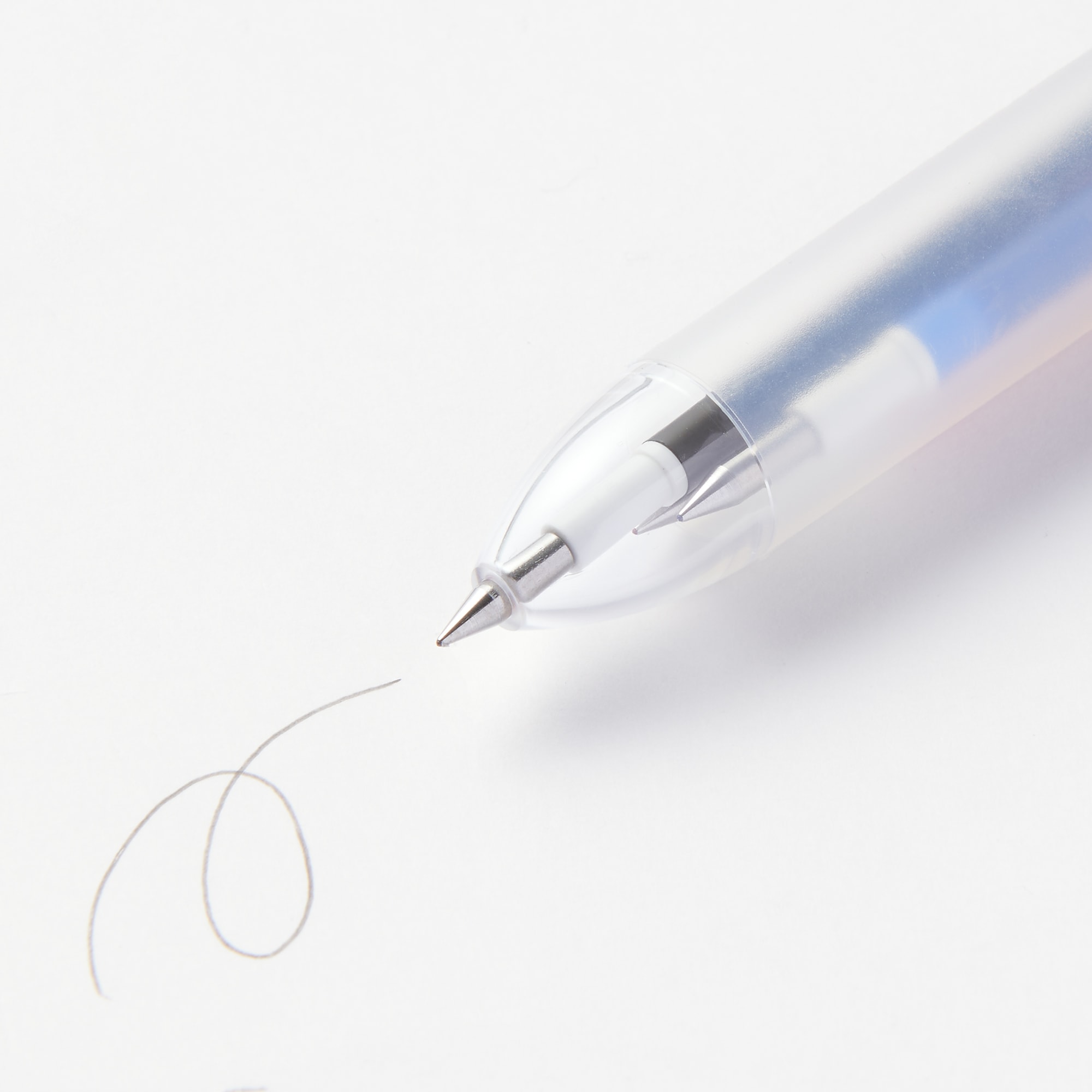 무인양품 문질러 지울 수 있는 3색 볼펜 노크식 반투명 검정 빨강 파랑 0.38mm