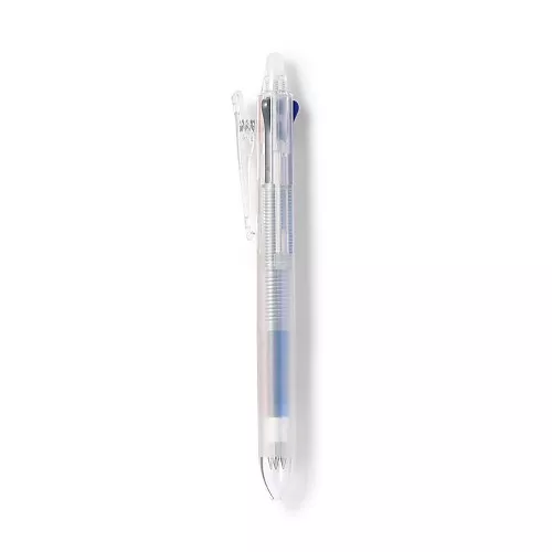 무인양품 문질러 지울 수 있는 3색 볼펜 노크식 반투명 검정 빨강 파랑 0.38mm
