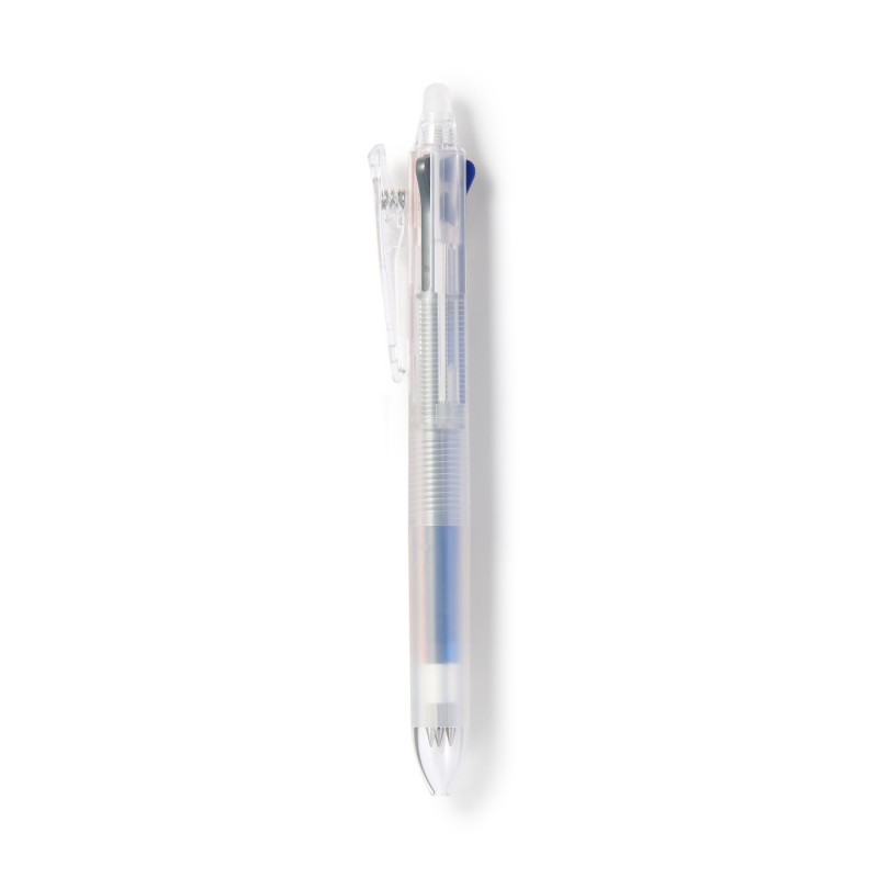 무인양품 문질러 지울 수 있는 3색 볼펜 노크식 반투명 검정 빨강 파랑 0.38mm
