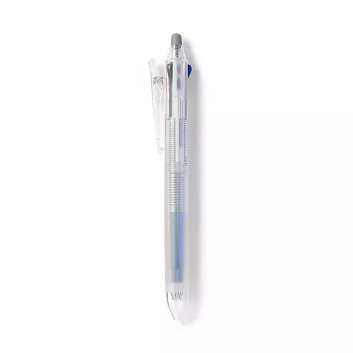 무인양품 문질러 지울 수 있는 3색 볼펜 노크식 반투명 검정 빨강 파랑 0.5mm