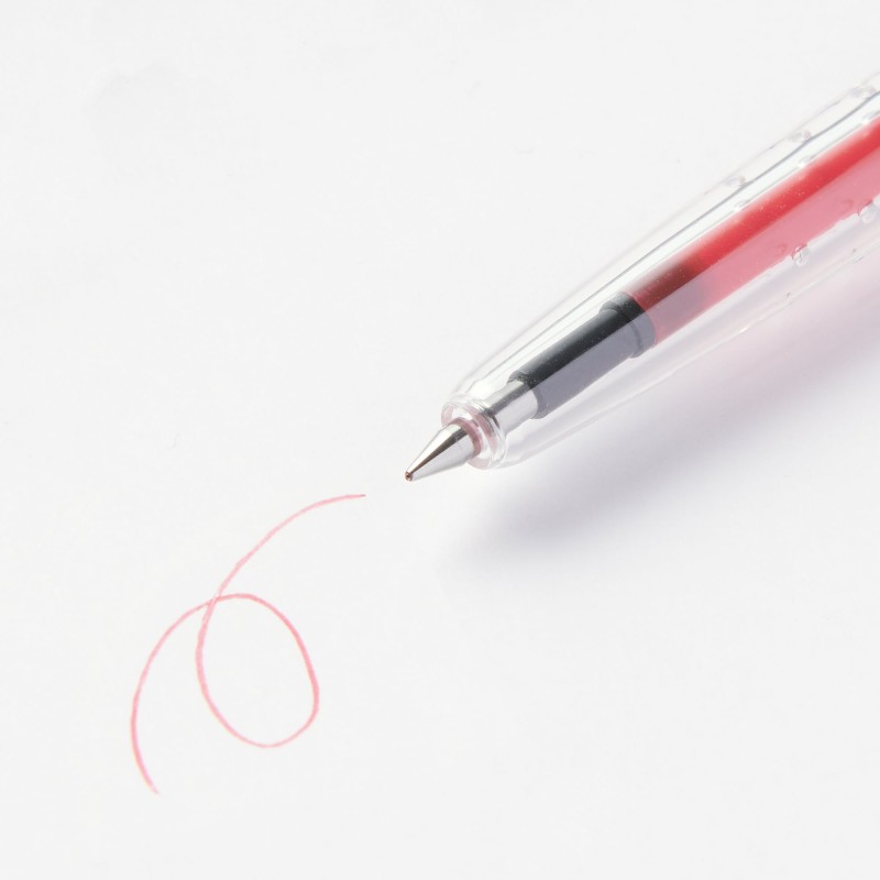 무인양품 문질러 지울 수 있는 슬림 볼펜 노크식 레드 0.5mm
