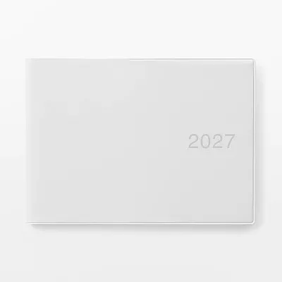 무인양품 B5 하프 사이즈 스케줄러 먼슬리 위클리 화이트 그레이 2026년 12월 시작 월요일 시작