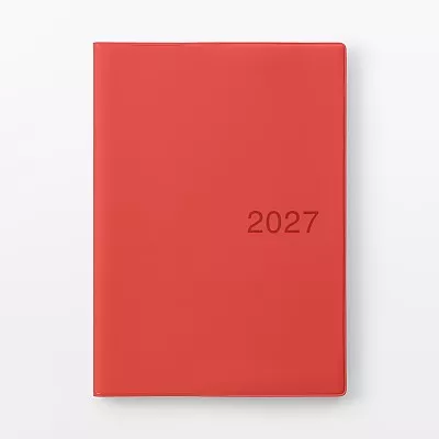 무인양품 월요일 시작 먼슬리 위클리 스케줄 노트 레드 2026년 12월 시작 A5