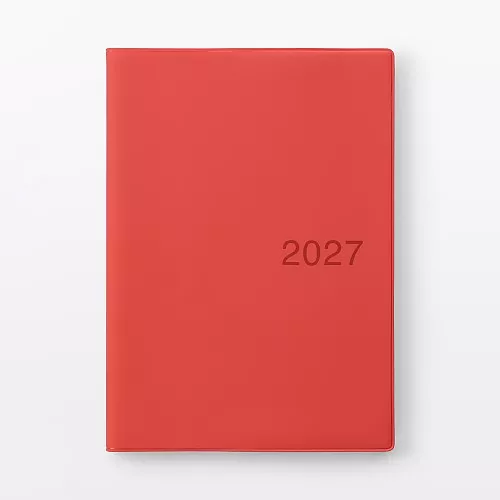 무인양품 월요일 시작 먼슬리 위클리 스케줄 노트 레드 2026년 12월 시작 A5