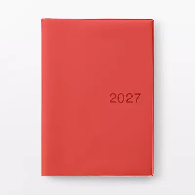 무인양품 월요일 시작 먼슬리 위클리 스케줄 노트 레드 2026년 12월 시작 B6