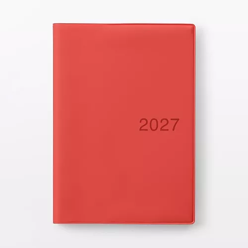 무인양품 월요일 시작 먼슬리 위클리 스케줄 노트 레드 2026년 12월 시작 B6