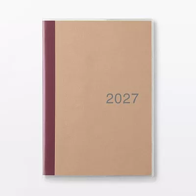 무인양품 일요일 시작 먼슬리 스케줄러 2026년 12월 시작 A5 줄노트 레드