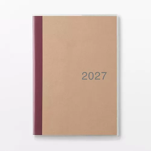 무인양품 일요일 시작 먼슬리 스케줄러 2026년 12월 시작 A5 줄노트 레드