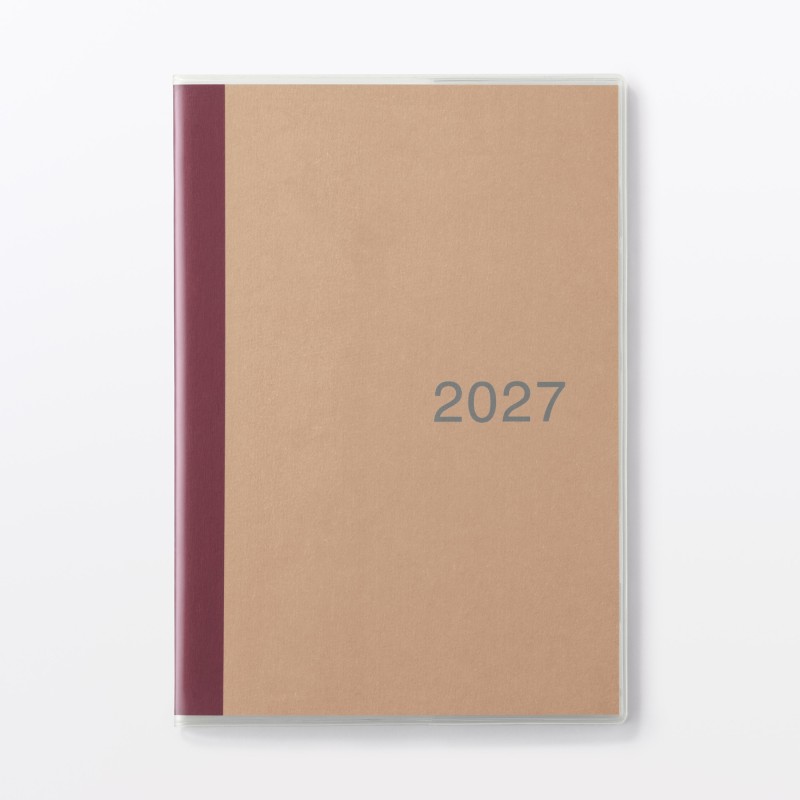 무인양품 일요일 시작 먼슬리 스케줄러 2026년 12월 시작 A5 줄노트 레드