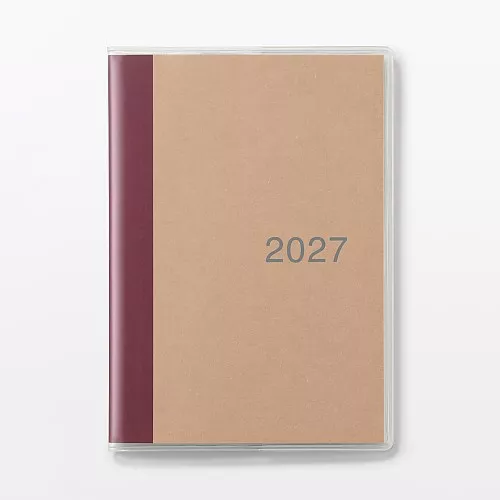 무인양품 일요일 시작 먼슬리 스케줄러 2026년 12월 시작 A6 줄노트 레드