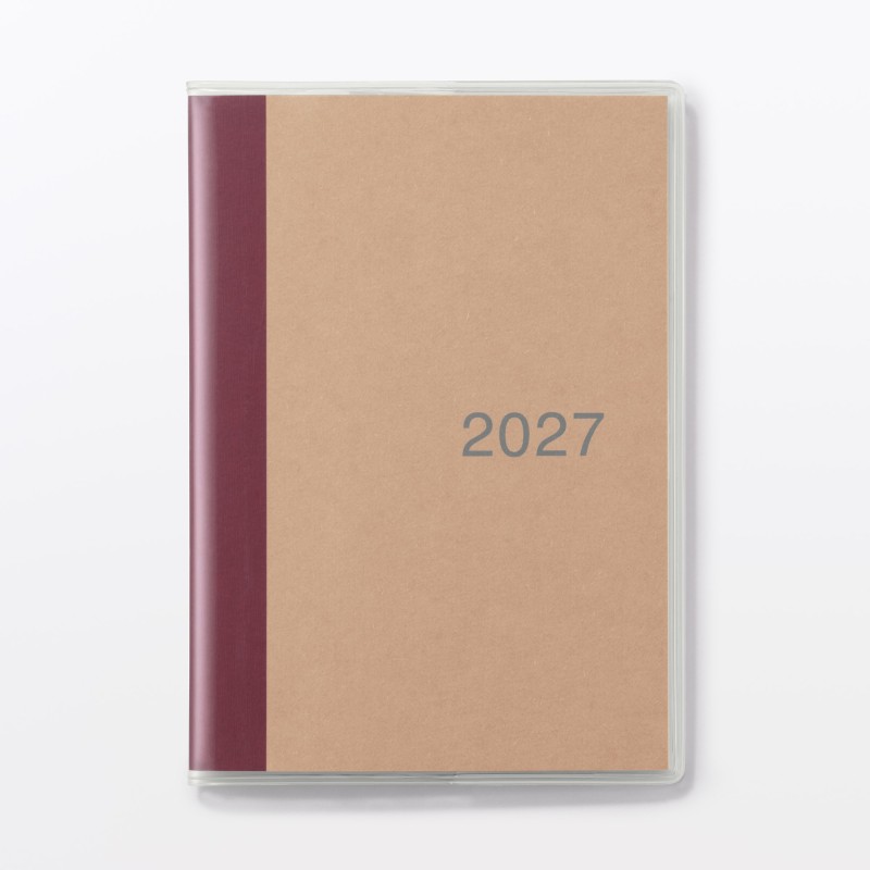 무인양품 일요일 시작 먼슬리 스케줄러 2026년 12월 시작 A6 줄노트 레드