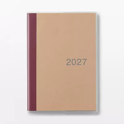 무인양품 일요일 시작 먼슬리 스케줄러 2026년 12월 시작 B6 줄노트 레드