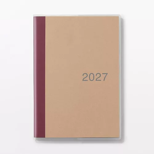 무인양품 일요일 시작 먼슬리 스케줄러 2026년 12월 시작 B6 줄노트 레드