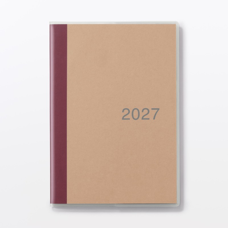 무인양품 일요일 시작 먼슬리 스케줄러 2026년 12월 시작 B6 줄노트 레드