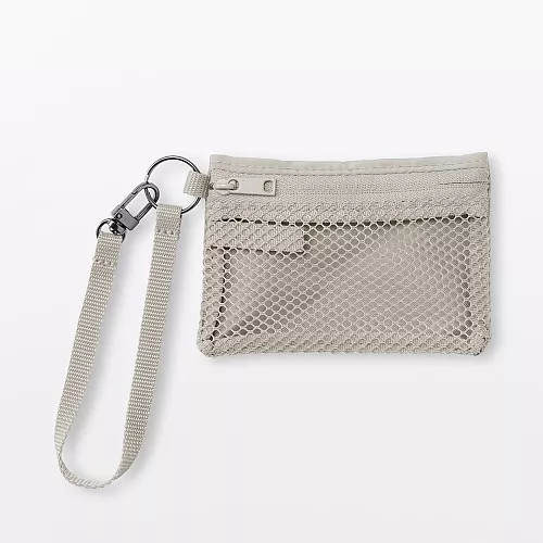무인양품 폴리에스테르 카드 케이스 그레이베이지 약 8x12cm