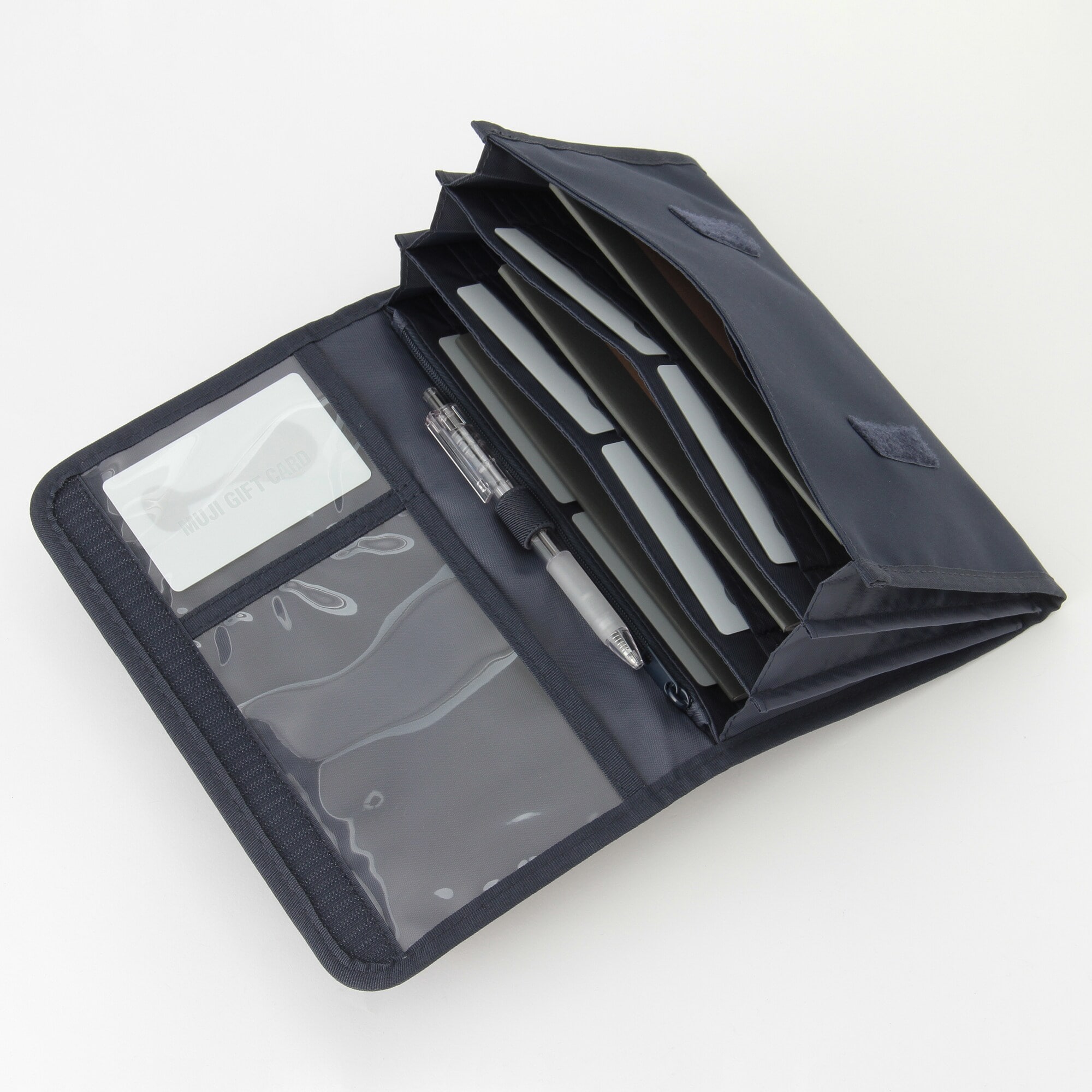 무인양품 폴리에스테르 문구 정리 파우치 네이비 22x17cm 대