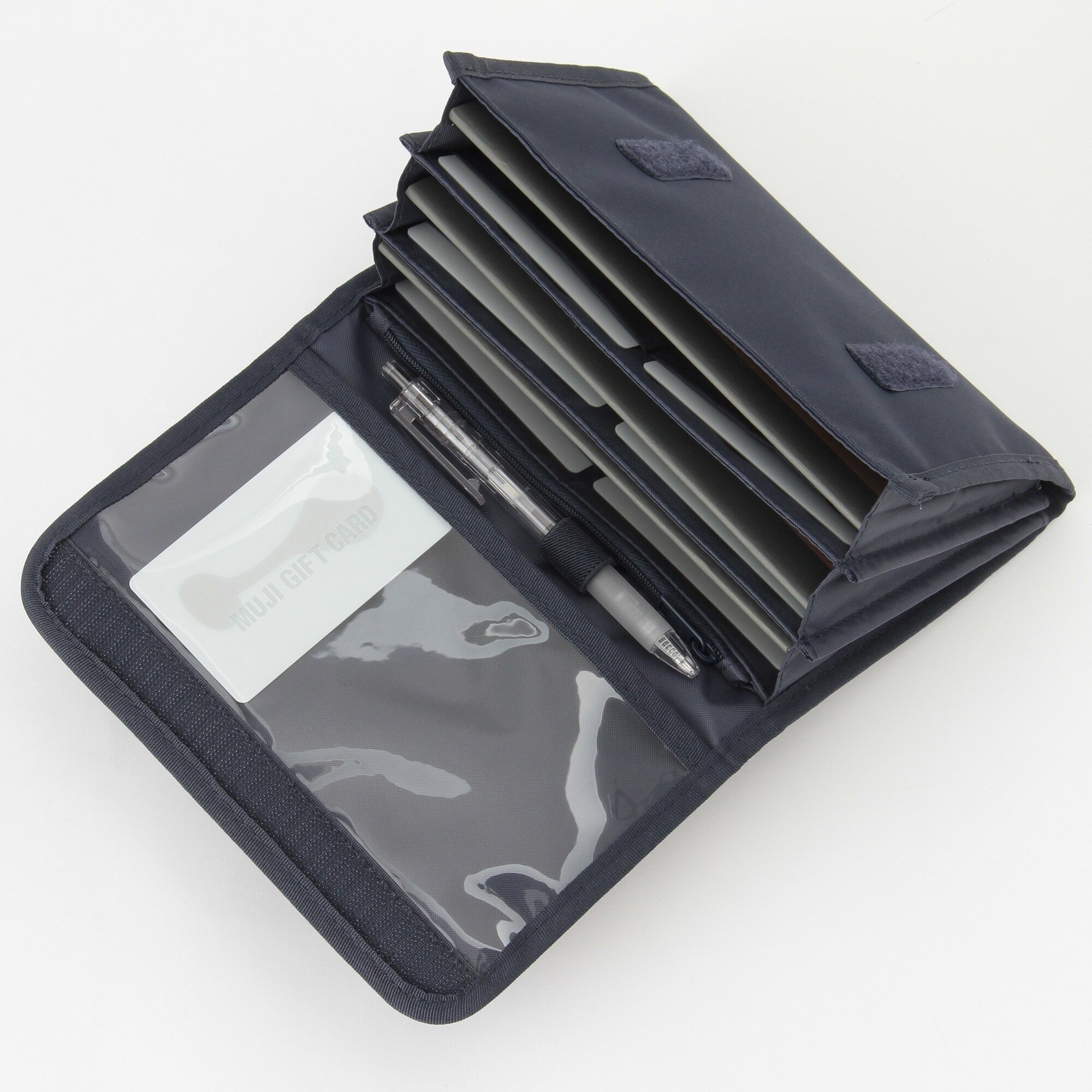무인양품 폴리에스테르 문구 정리 파우치 네이비 약 22x15cm 소