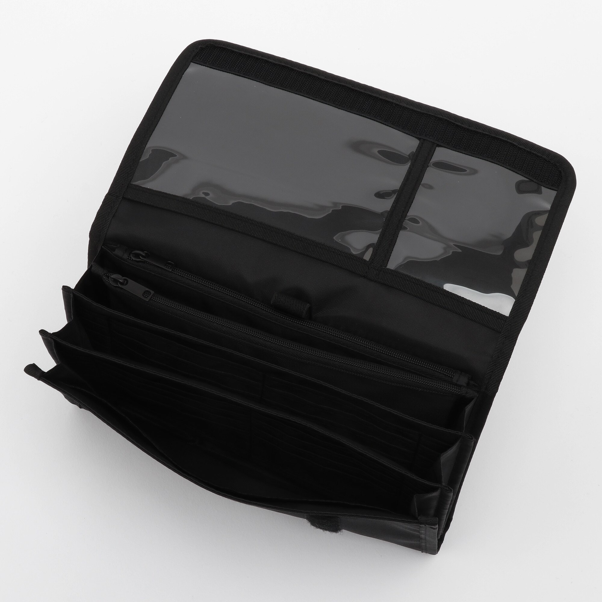 무인양품 폴리에스테르 문구 정리 파우치 블랙 22x17cm 대 