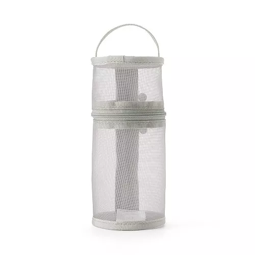 무인양품 나일론 메쉬 세로 가로 겸용 필통 그레이 약 지름 75x높이 177mm