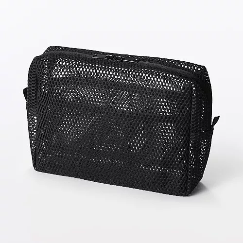 무인양품 입체 메쉬 소품 정리 파우치 블랙 약 폭 190x125x60mm