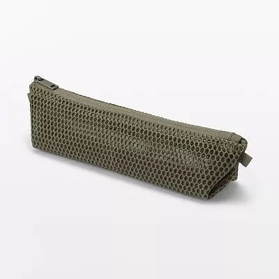 무인양품 입체 메쉬 펜케이스 필통 마치형 카키 약 폭 170x50x50mm