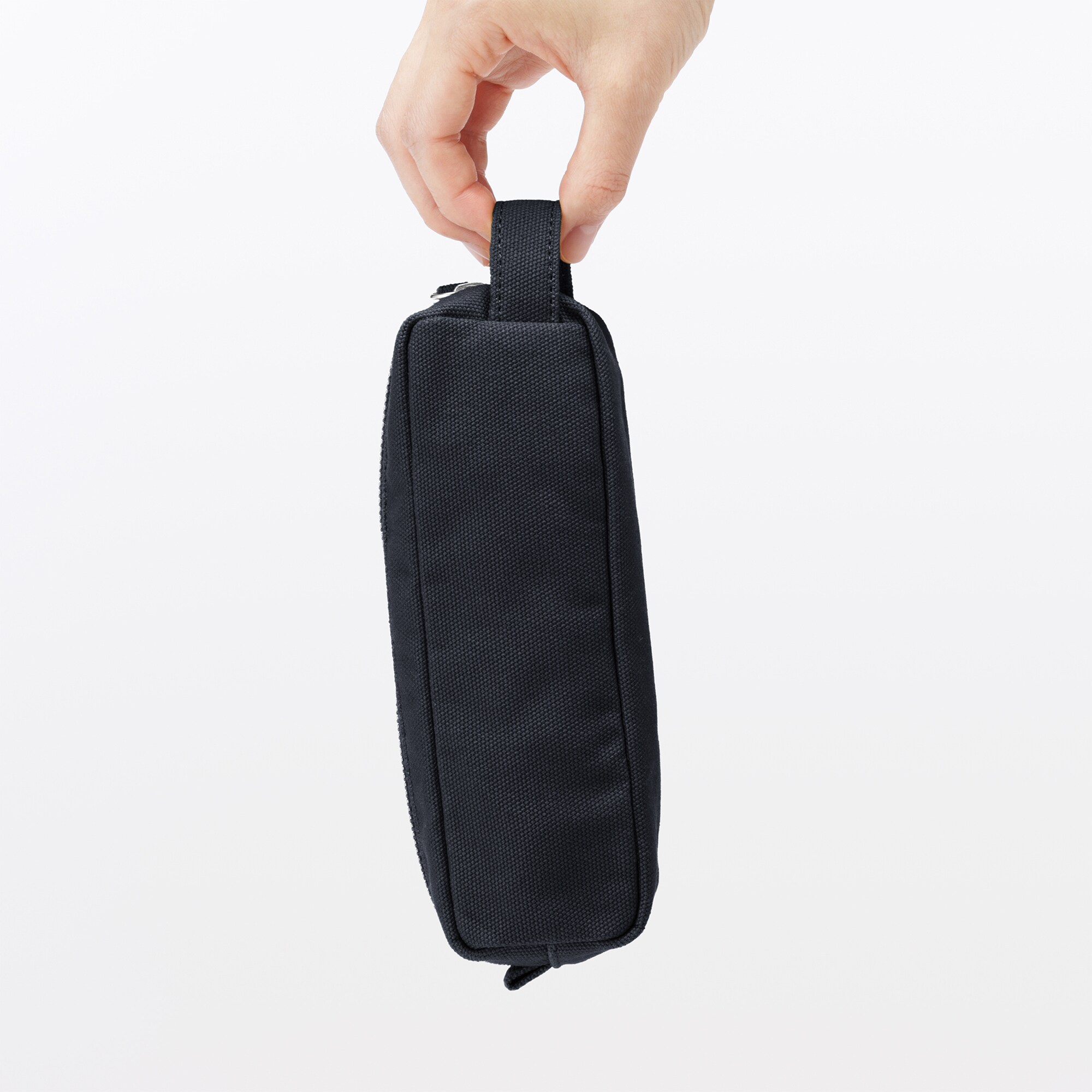 무인양품 캔버스 필통 네이비 약 폭 185x60x60mm