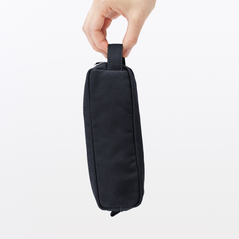 무인양품 캔버스 필통 네이비 약 폭 185x60x60mm