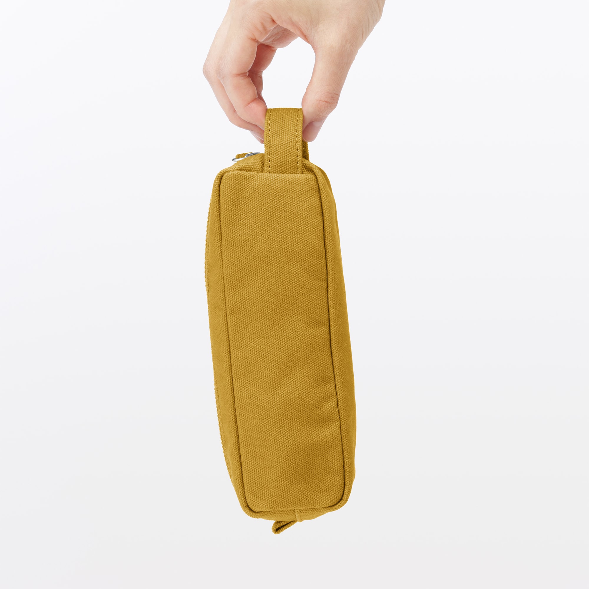 무인양품 캔버스 필통 머스터드 약 폭 185x60x60mm