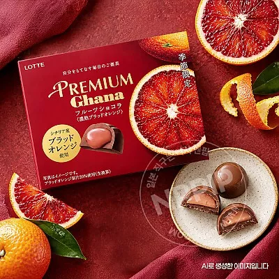 롯데 프리미엄 가나 후르츠 쇼콜라 농숙 블러드 오렌지 65g