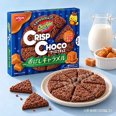 닛신 시스코 크리스피 초코 후레이크 캬라멜맛 8개입