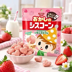 닛신 시스콘 사쿠사쿠링 딸기밀크맛 30g