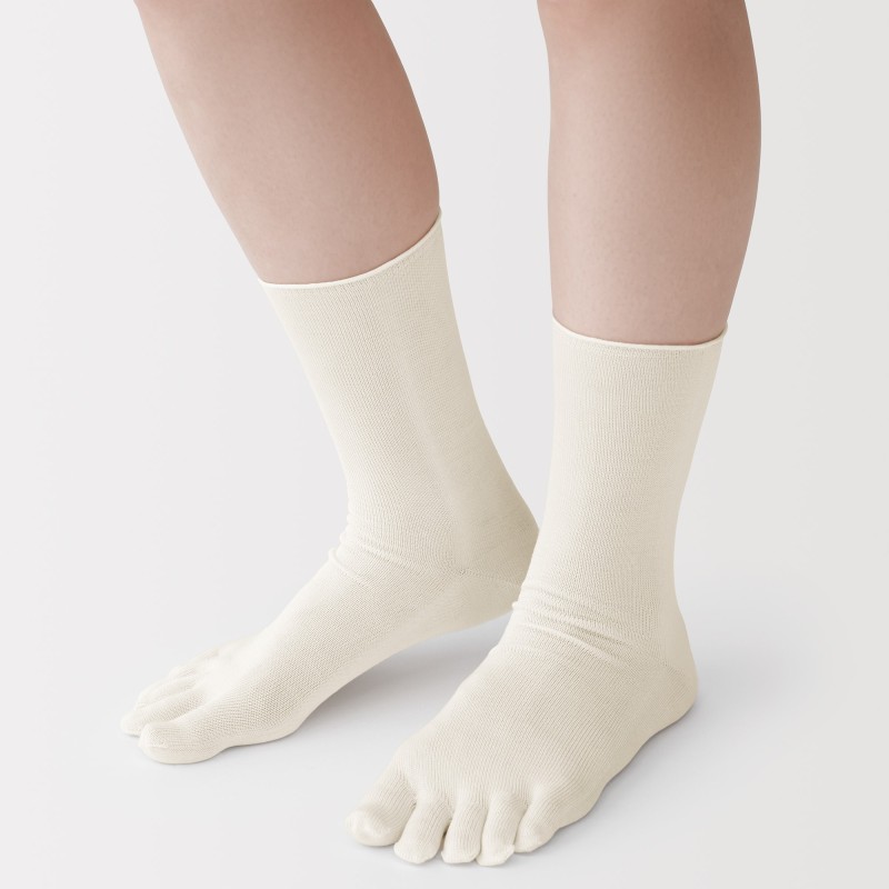 일본 무인양품 실크 혼방 발가락 양말 24cm