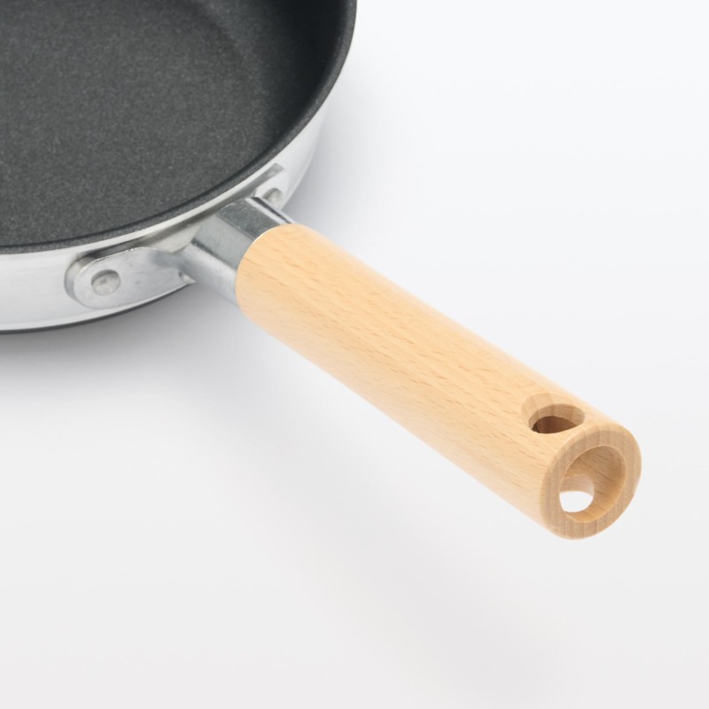 일본 무인양품 IH 인덕션 대응 얕은형 굽는 면이 넓은 눌어붙지 않는 프라이팬 20cm