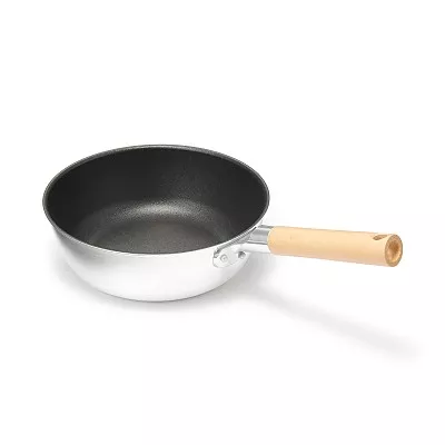 일본 무인양품 가스불 전용깊은형 냄비로도 쓸 수 있는 잘 눌어붙지 않는 프라이팬 24cm