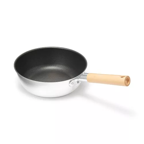 일본 무인양품 가스불 전용깊은형 냄비로도 쓸 수 있는 잘 눌어붙지 않는 프라이팬 24cm