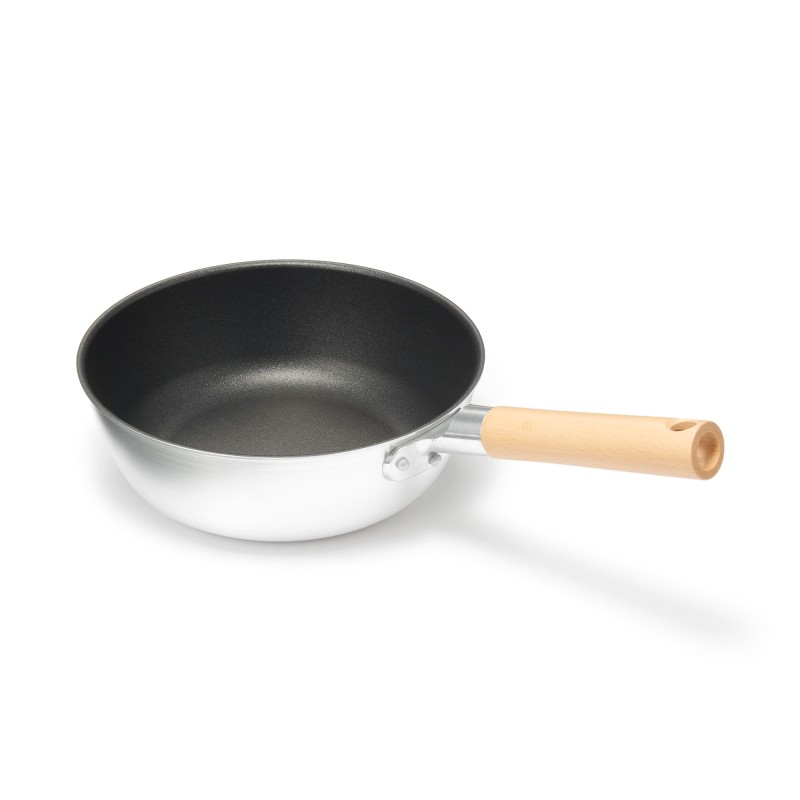 일본 무인양품 가스불 전용깊은형 냄비로도 쓸 수 있는 잘 눌어붙지 않는 프라이팬 24cm
