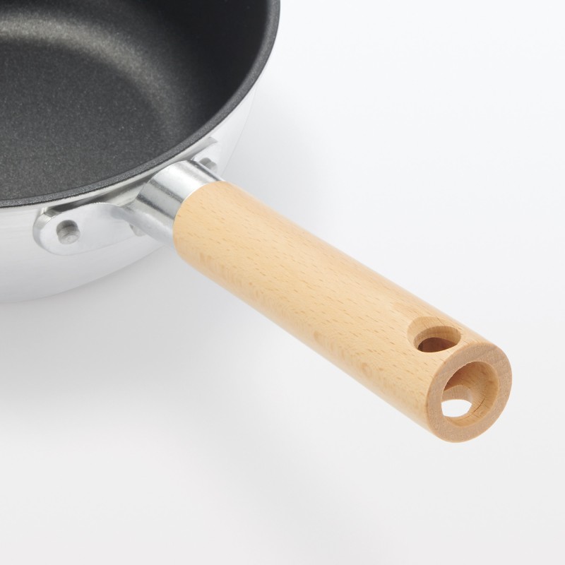 일본 무인양품 가스불 전용 냄비로도 쓸 수 있는 잘 눌어붙지 않는 깊은 프라이팬 20cm