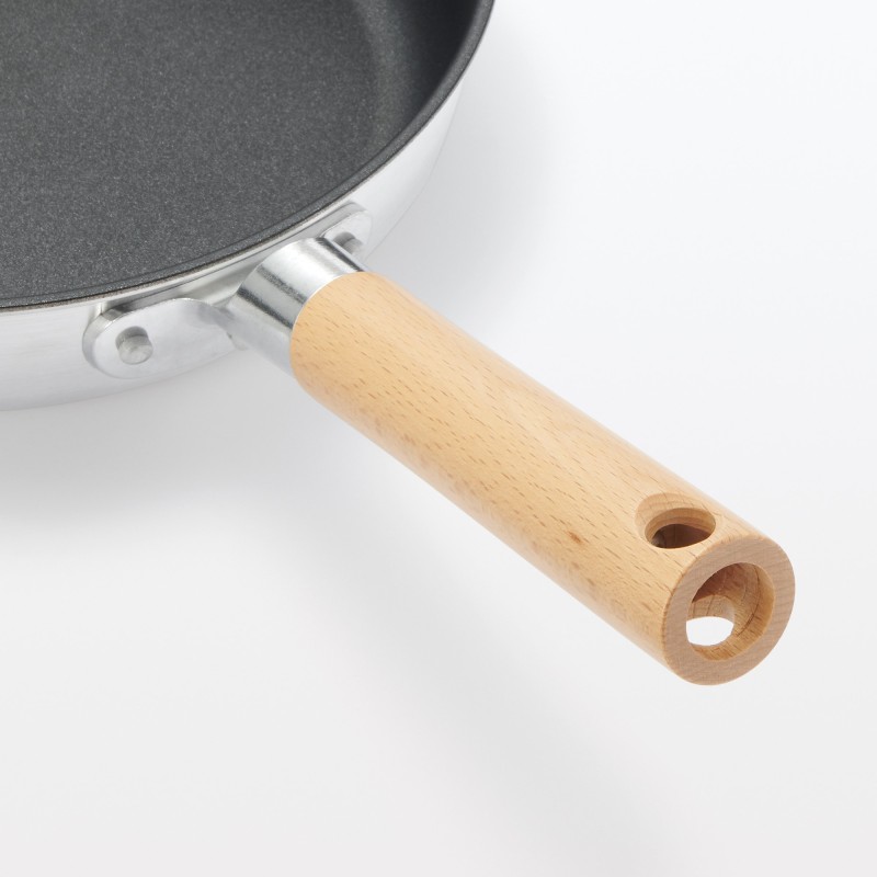 일본 무인양품 가스불 전용 굽는 면이 넓은 잘 눌어붙지 않는 얕은 프라이팬 24cm