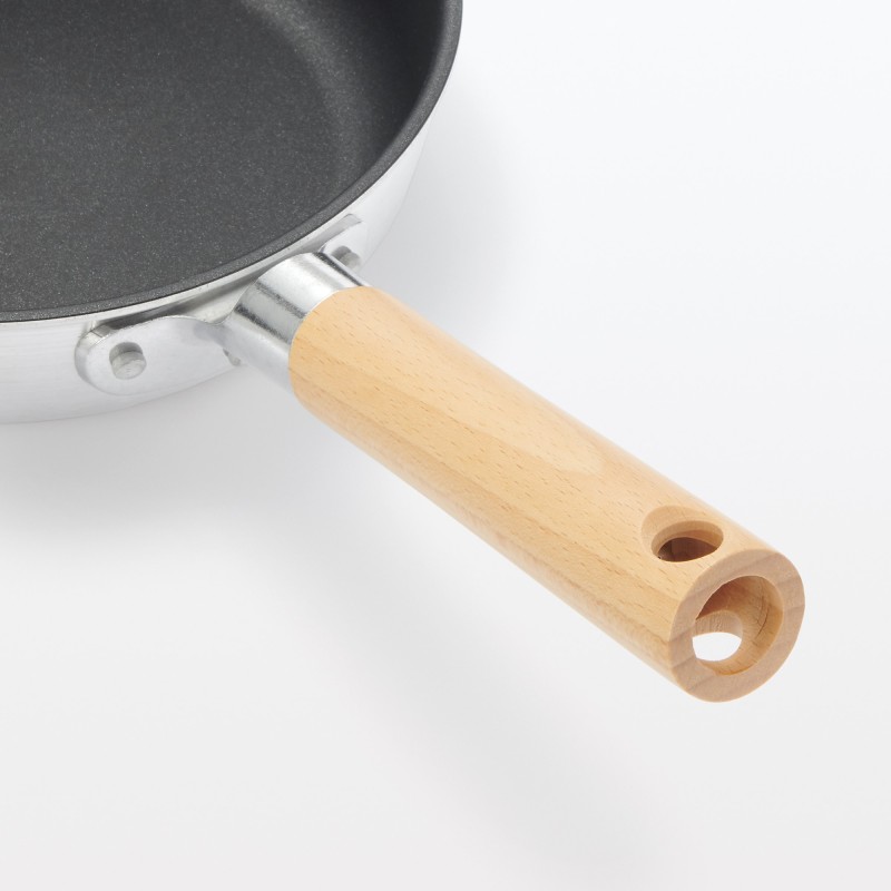 일본 무인양품 가스불 전용 굽는 면이 넓은 잘 눌어붙지 않는 얕은 프라이팬 20cm