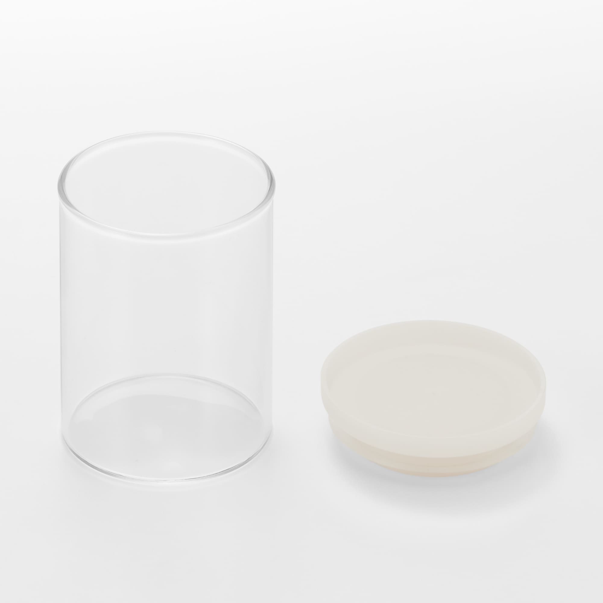 일본 무인양품 내열 유리 원형 보관 용기 320ml