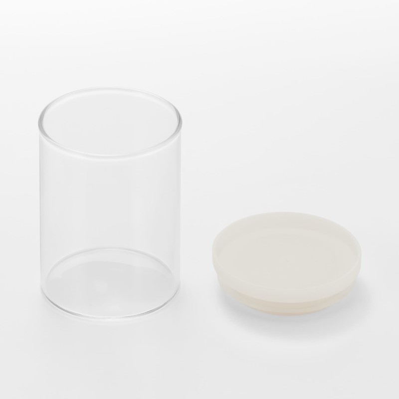 일본 무인양품 내열 유리 원형 보관 용기 320ml