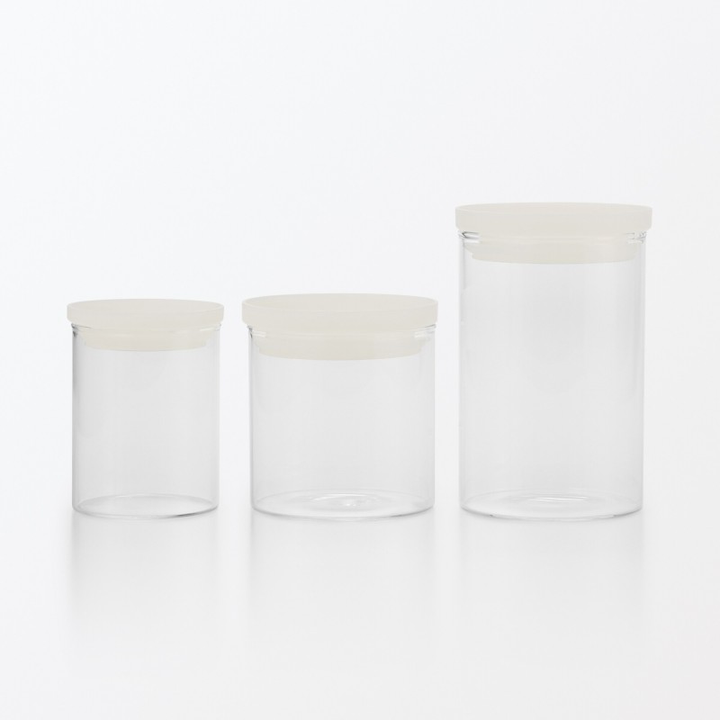 일본 무인양품 내열 유리 원형 보관 용기 320ml