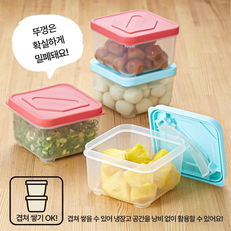 뚜껑이 집게가 되는 저장 용기 350ml 2개 세트