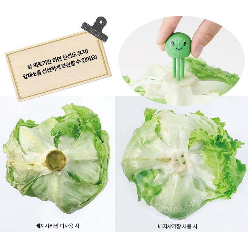 코지트 베지샤키짱 양배추 채소 신선 보관 꽂이 핀 2개입