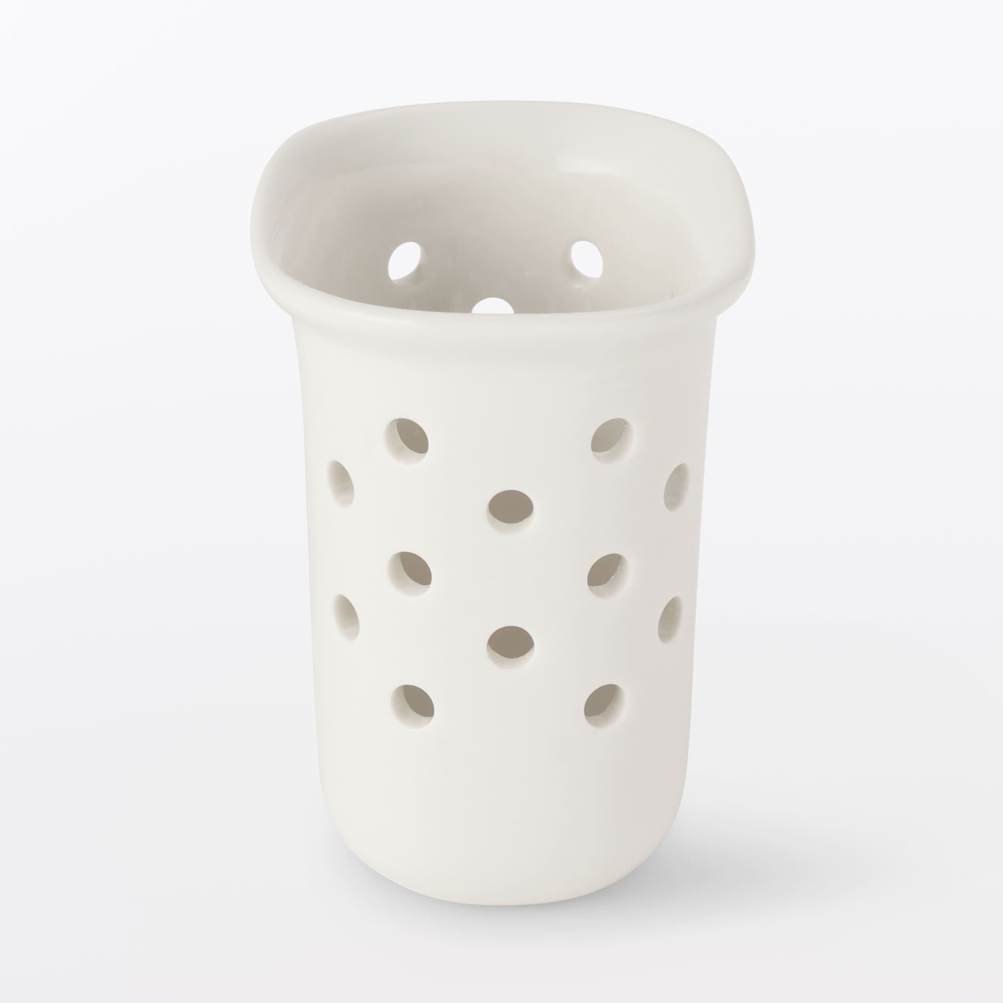 일본 무인양품 자기 주방 물 빼기 용기 6.5x5x6.5cm