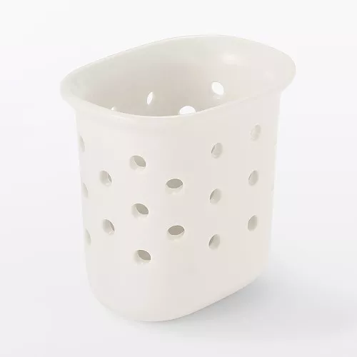 일본 무인양품 자기 주방 물 빼기 용기 6.5x5x6.5cm
