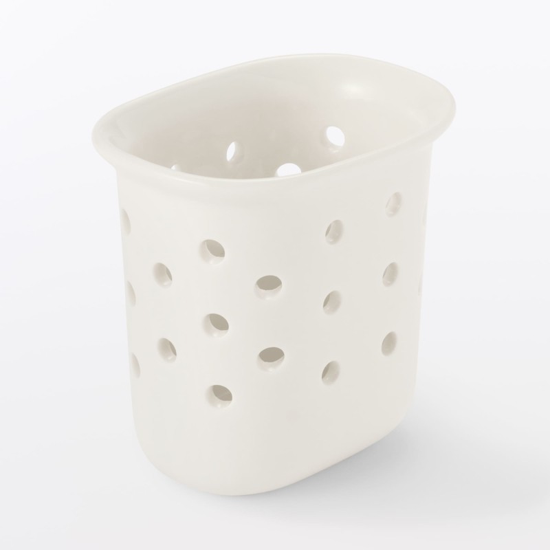 일본 무인양품 자기 주방 물 빼기 용기 6.5x5x6.5cm